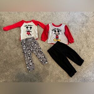 Set of 2 Mickey Mouse Disney Junior baby pajamas baby boy 24 month 24m “Oh boy”
